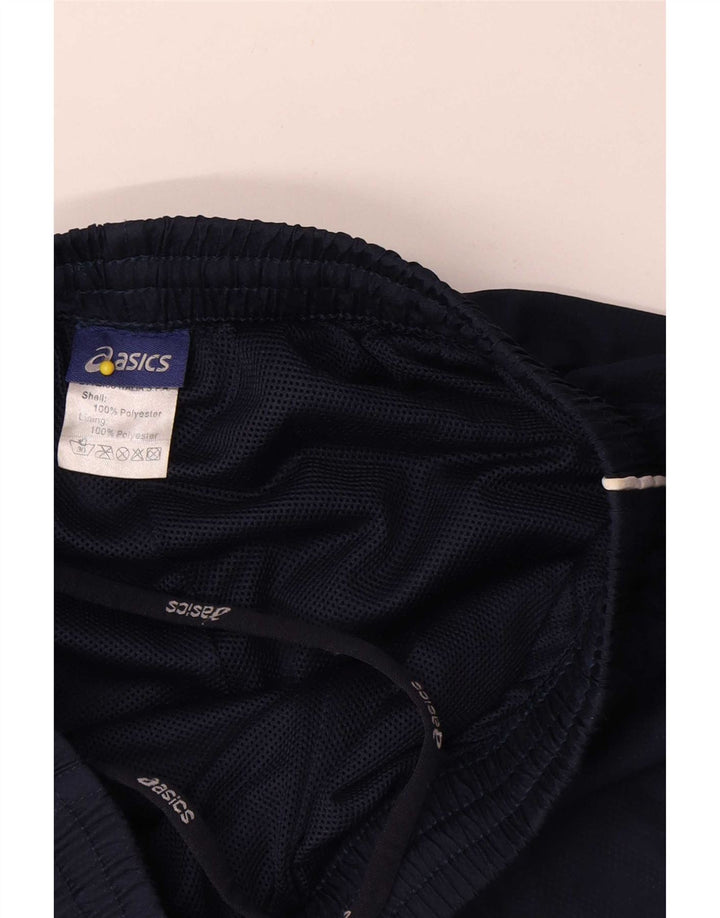 Calça de treino masculina Asics pequena azul marinho poliéster