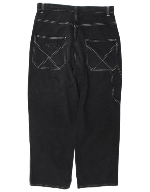 Wampum Mens Cargo Straight Jeans IT 50 Grande W34 L31 Algodão Cinza