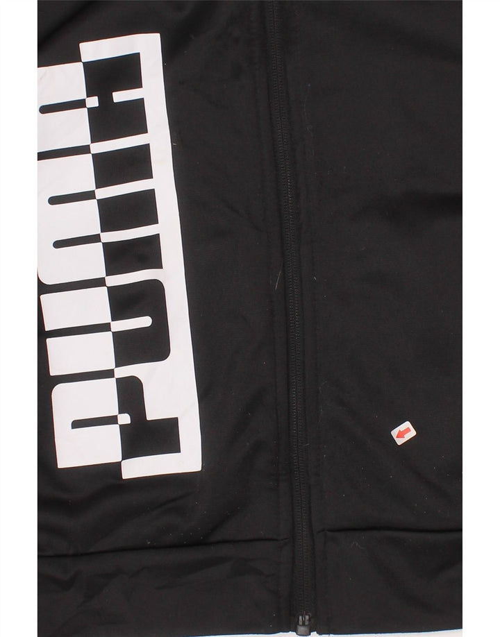 Jaqueta Puma Boys Graphic Tracksuit Top 7-8 Anos Pequeno Poliéster Preto