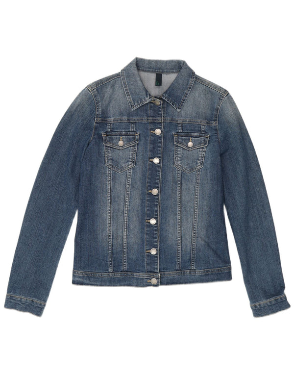 Jaqueta jeans Benetton para meninas 11-12 anos 2XL azul algodão