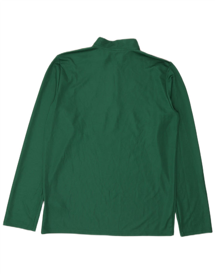 Adidas Mens Aeroready Zip Neck Pulôver Treino Top Grande Poliéster Verde