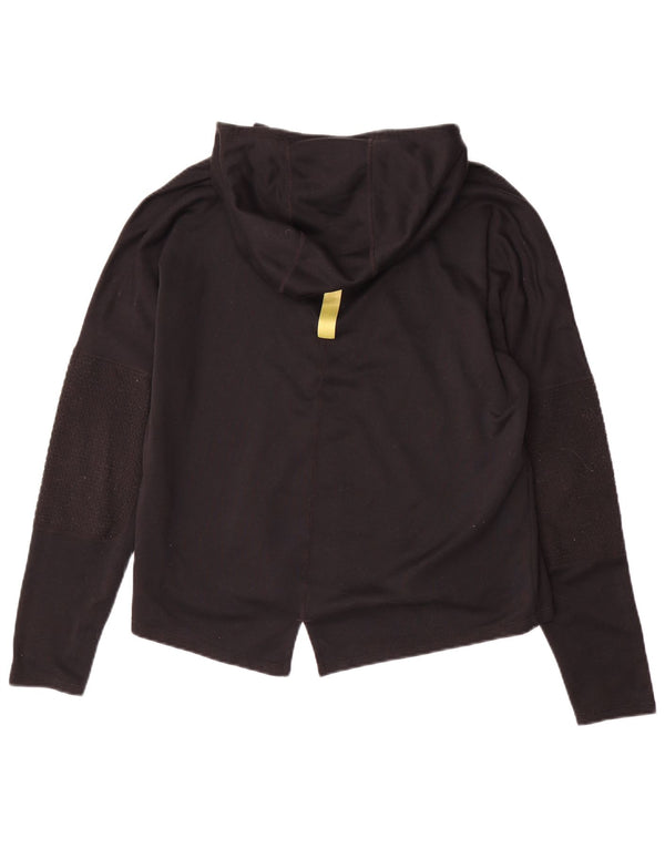 Top gráfico feminino Nike Running com capuz e manga comprida UK 14 médio preto