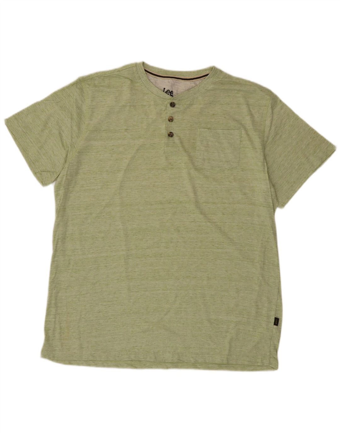 Camiseta masculina LEE Regular Fit Top XL Algodão manchado verde