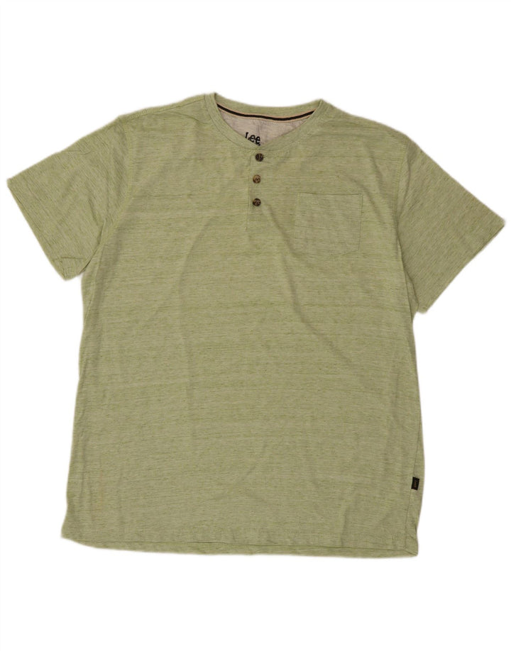 Camiseta masculina LEE Regular Fit Top XL Algodão manchado verde