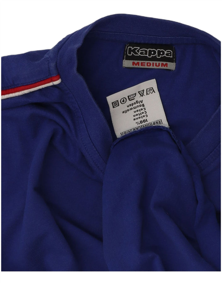 Kappa Mens Top Manga Longa Médio Algodão Azul