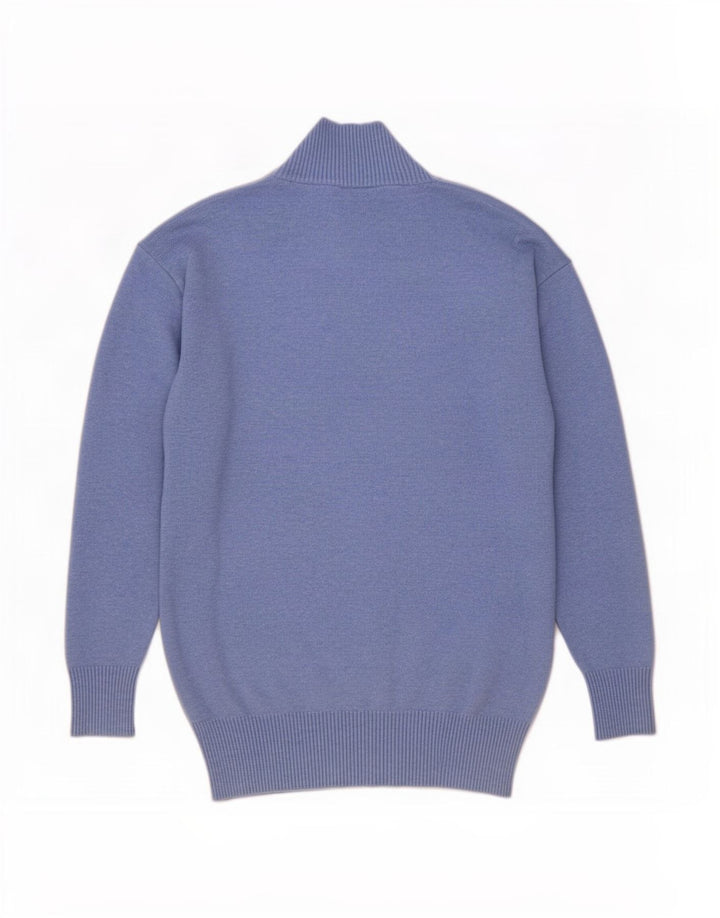 Suéter feminino Marks & Spencer com gola tartaruga Reino Unido 10 pequeno azul