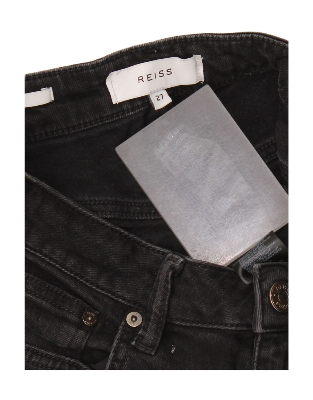 Jeans Slim Feminino Reiss W27 L26 Algodão Preto