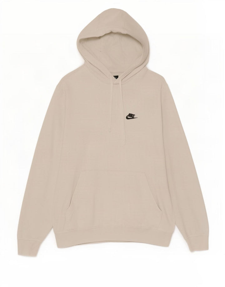 Nike Mens Hoodie Jumper Grande Algodão Branco