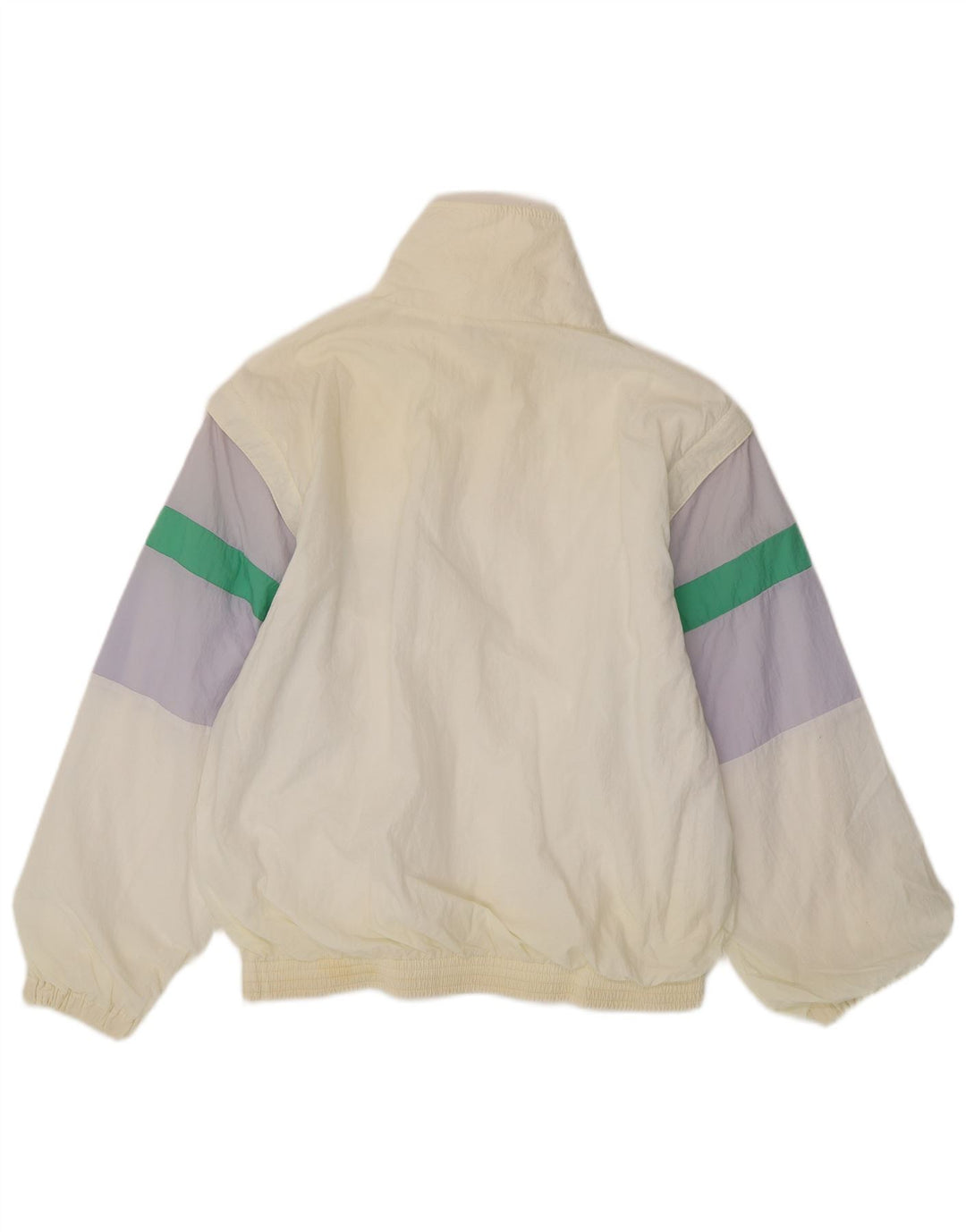 Belfe Jaqueta masculina de agasalho grande poliamida colorblock branca