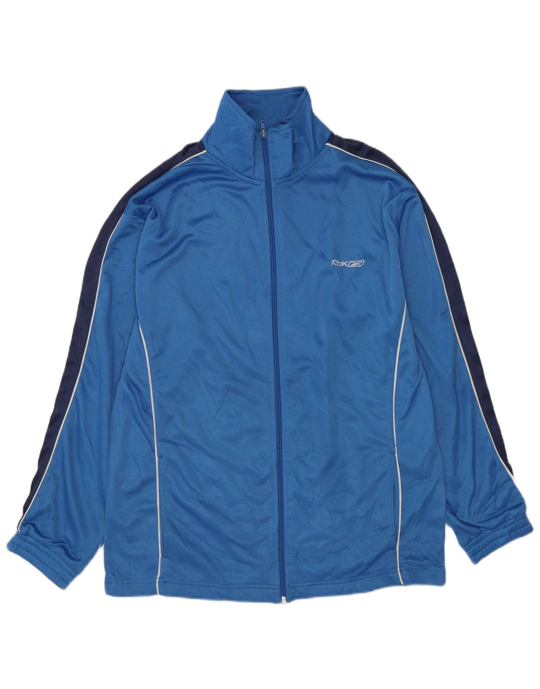 Reebok Mens Tracksuit Top Jacket Médio Azul Colorblock Poliéster