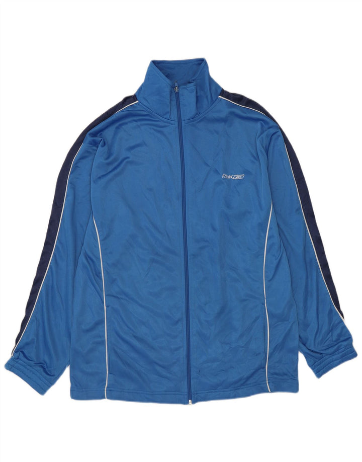 Reebok Mens Tracksuit Top Jacket Médio Azul Colorblock Poliéster