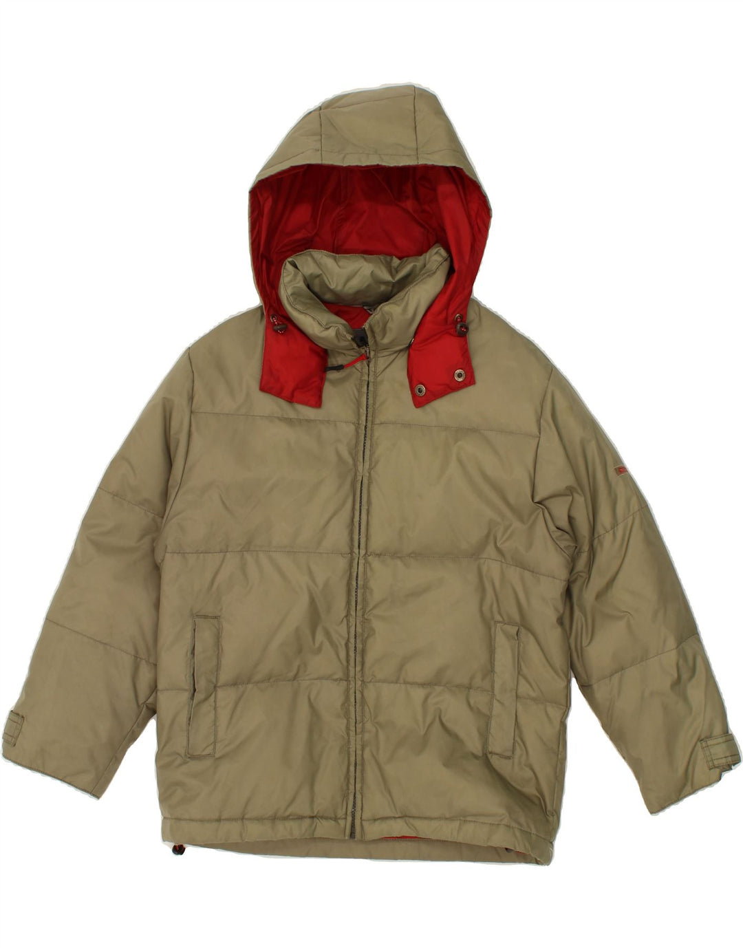 DIADORA Boys Hooded Padded Jacket 15-16 Years Khaki Polyamide Vintage Diadora and Second-Hand Diadora from Messina Hembry 