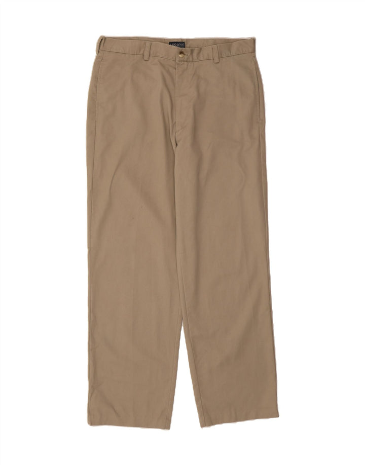 IZOD Mens Straight Chino Trousers W36 L34  Beige Cotton Vintage Izod and Second-Hand Izod from Messina Hembry 