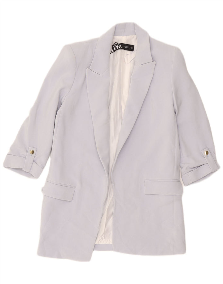 Zara Womens Open Loose Fit Blazer Jacket Reino Unido 6 XS Roxo Poliéster