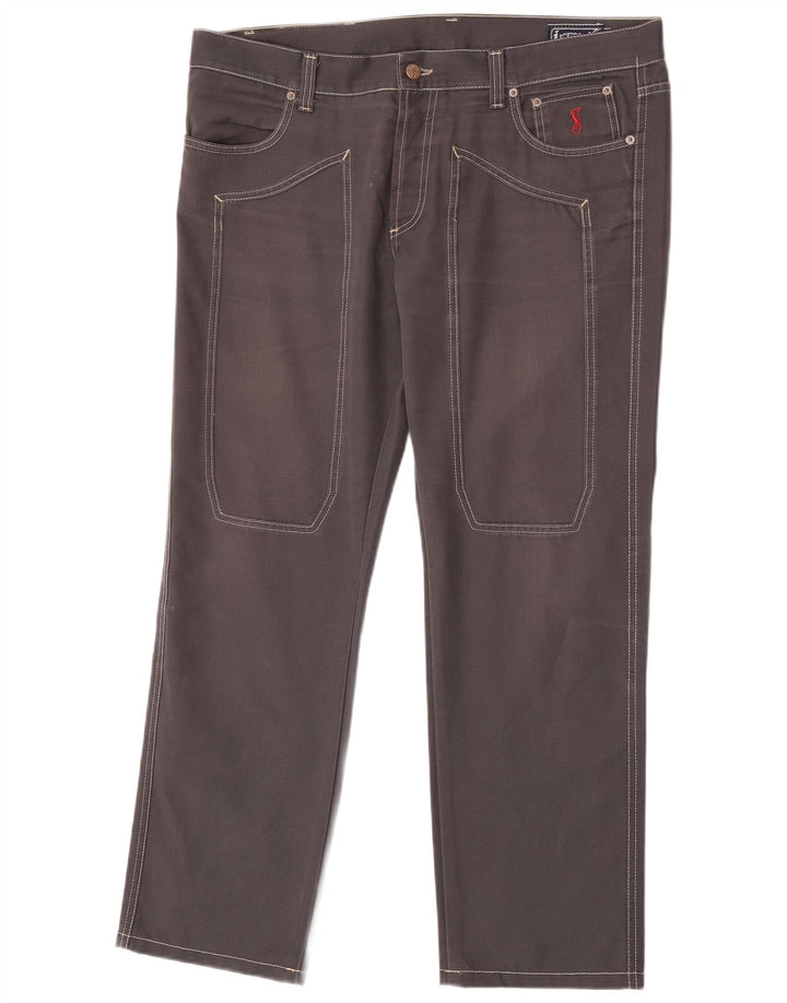 Jeckerson Calça jeans reta masculina W40 L30 algodão cinza