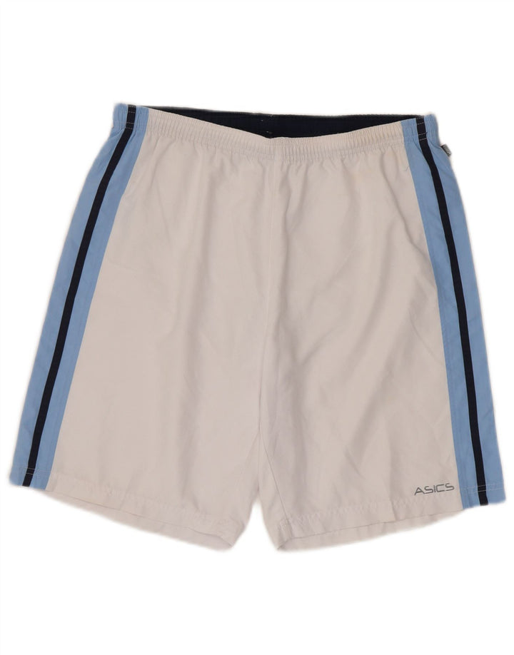 Shorts esportivos masculinos Asics grande poliéster colorblock branco