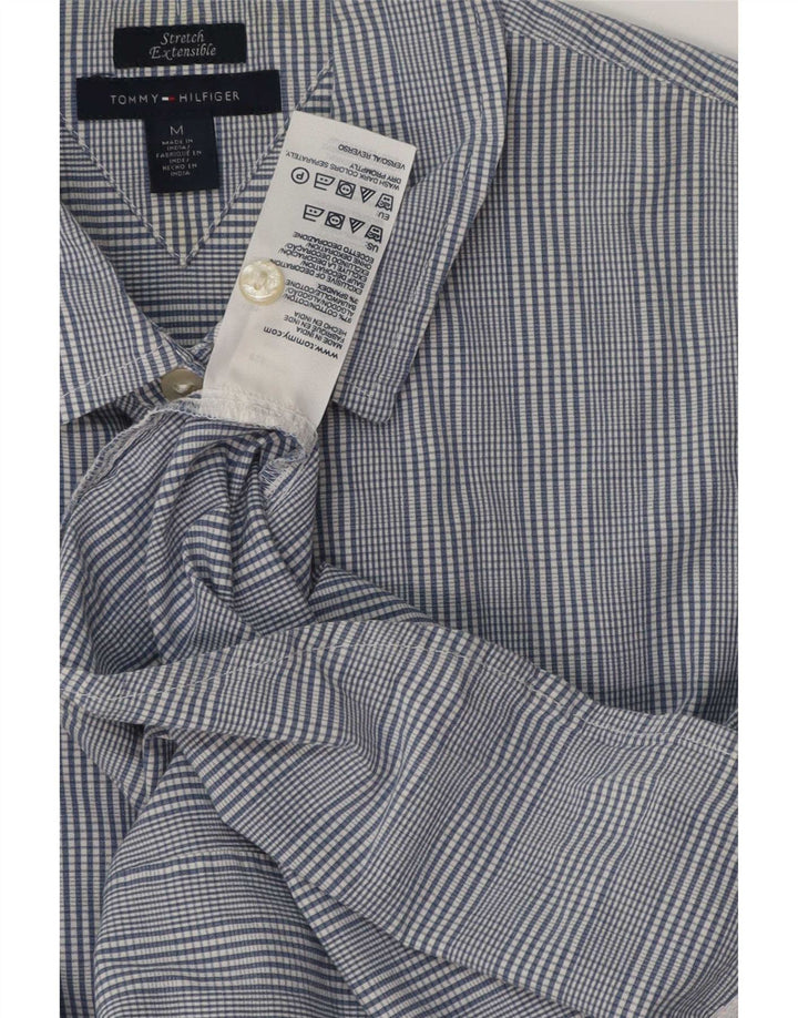 Camisa feminina Tommy Hilfiger UK 14 algodão xadrez azul médio