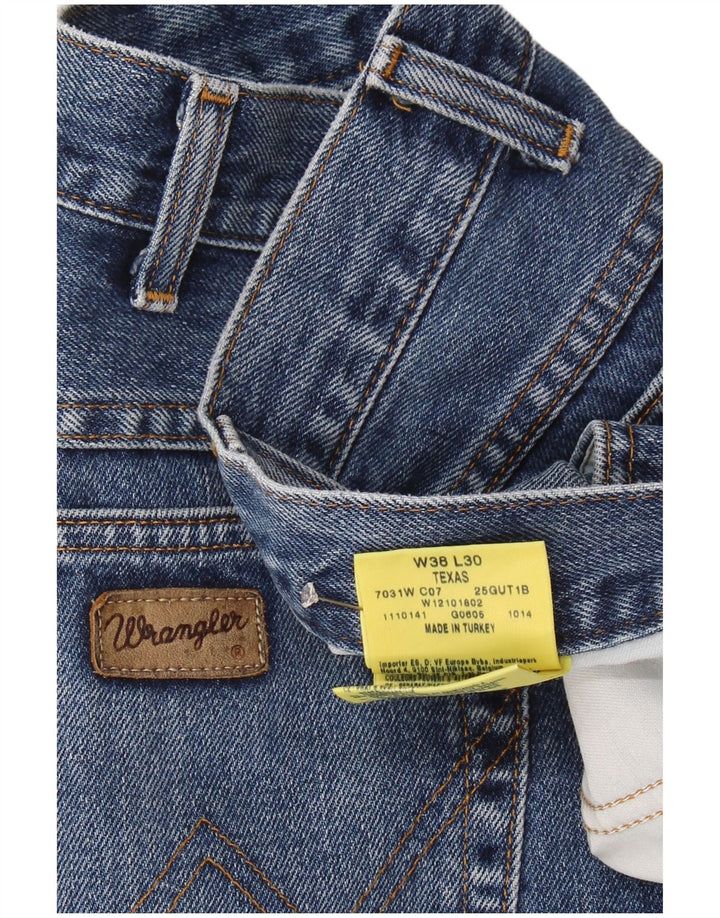 Wrangler Masculino Texas Straight Jeans W38 L30 Azul Algodão