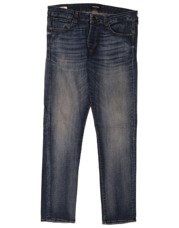 Jack & Jones Masculino GLENN Slim Jeans W34 L32 Azul Algodão