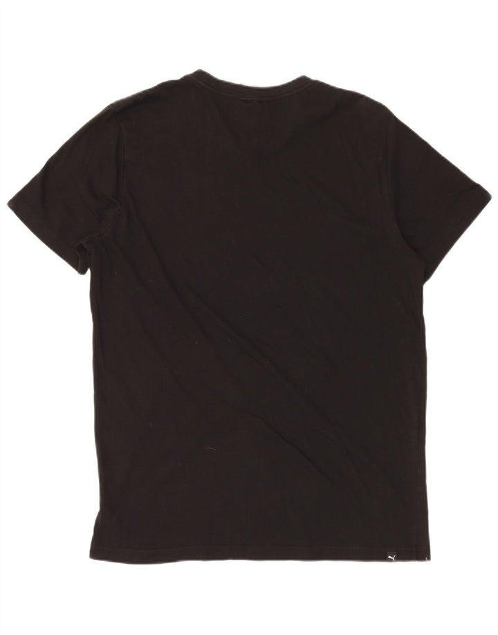 Camiseta masculina PUMA com estampa gráfica grande de algodão preto