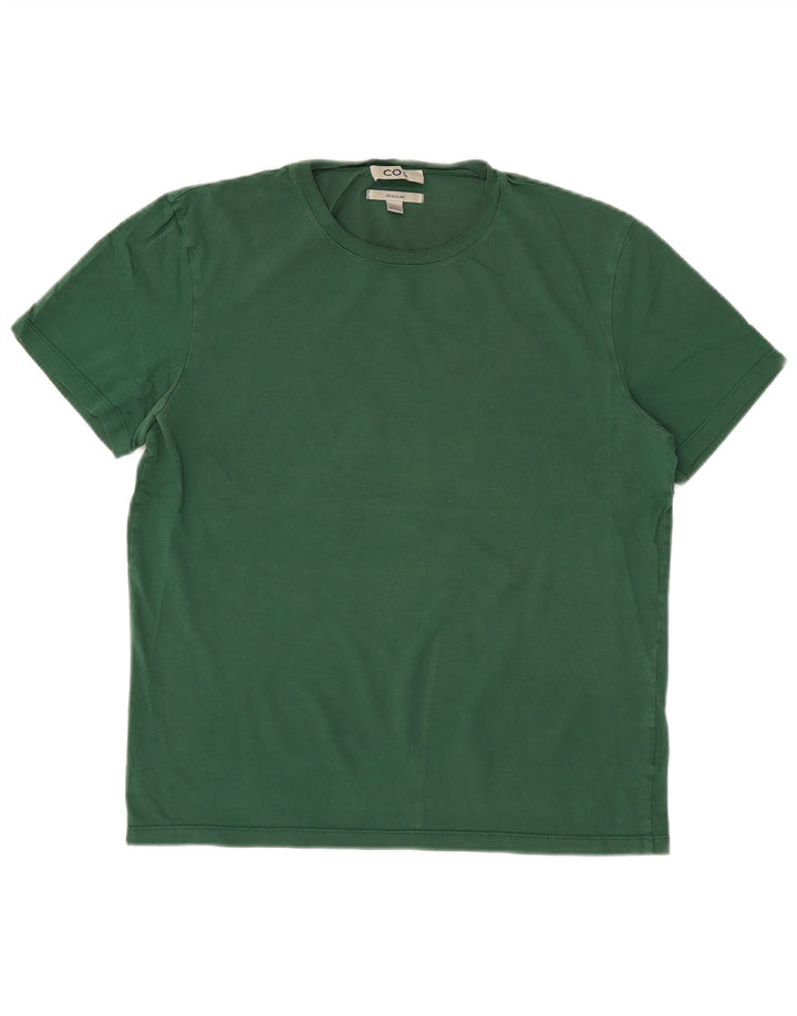 Cos Mens Camiseta Regular Top Verde Médio