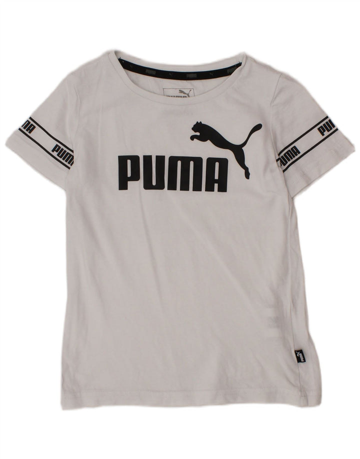 Camiseta PUMA Boys Graphic Top 4-5 Anos Algodão Branco