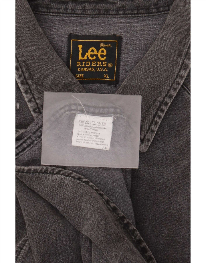 Lee Mens Riders Denim Camisa XL Algodão Cinza