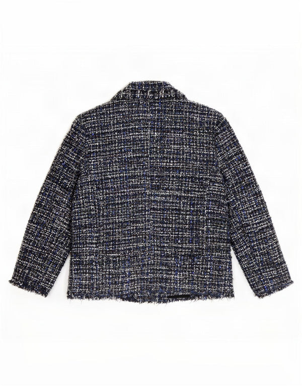 Jaqueta blazer feminina Zara com 4 botões Reino Unido 12 azul médio manchado