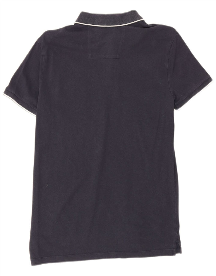 Camisa polo masculina Calvin Klein pequena algodão azul marinho