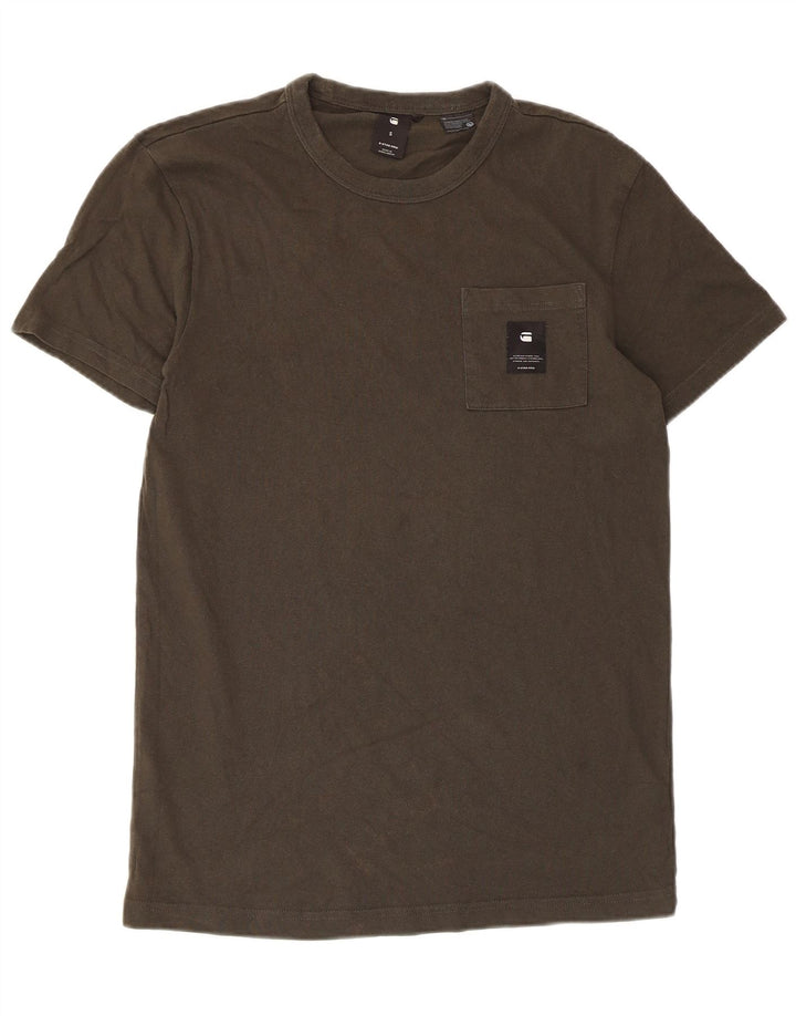 Camiseta masculina G-Star Top pequeno algodão cáqui