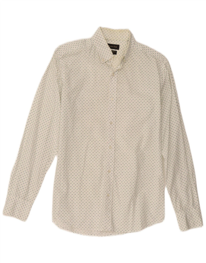 Camisa masculina Massimo Dutti pequena branca manchada