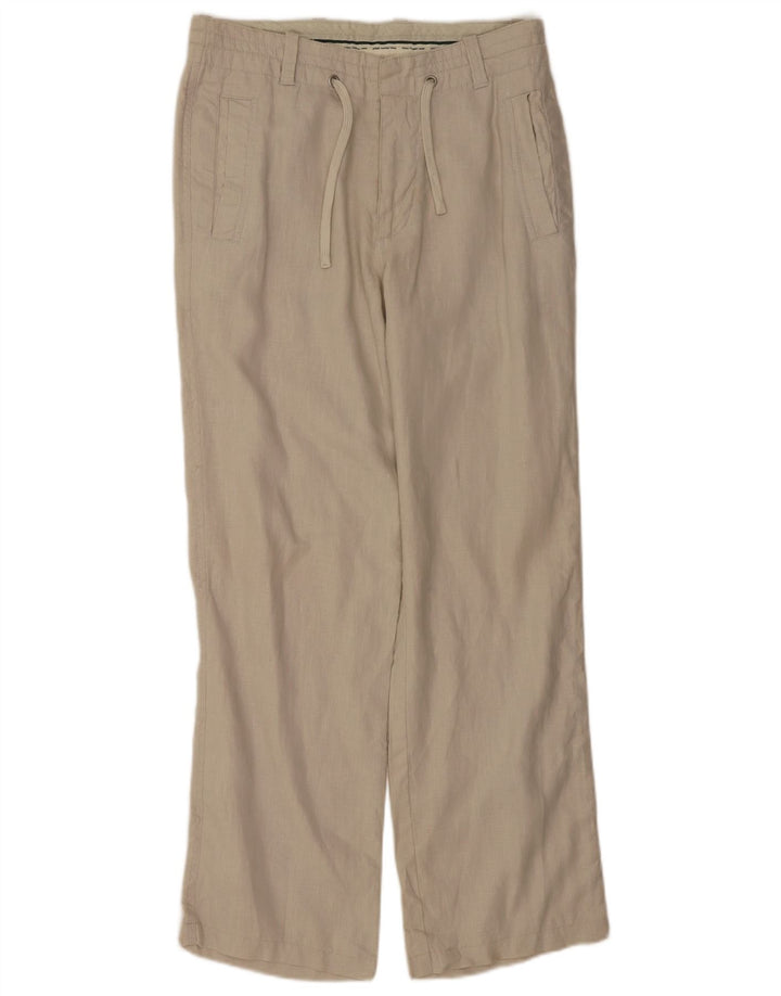Zara Calça Chino Masculina Reta Médio W38 L30 Linho Bege