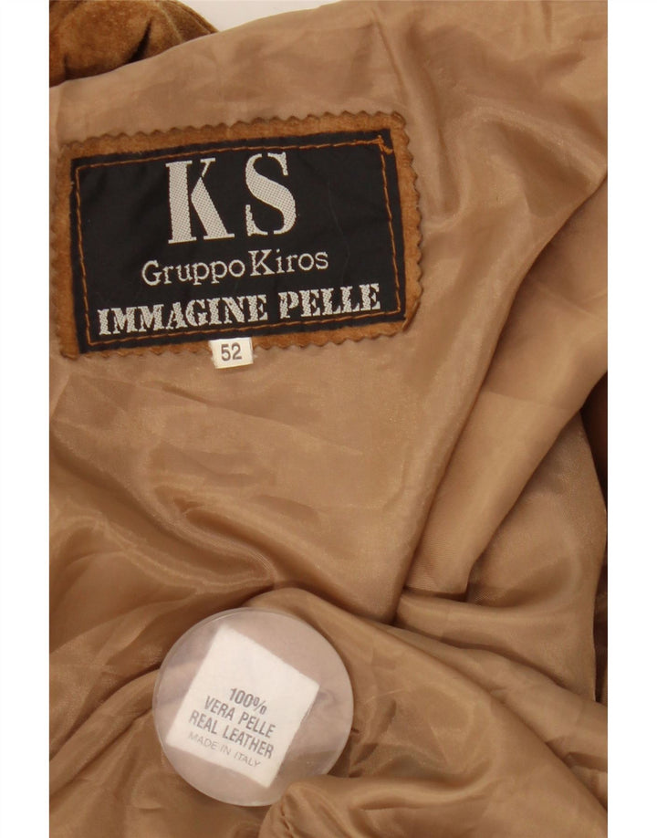 Jaqueta masculina vintage de camurça IT 52 XL couro marrom