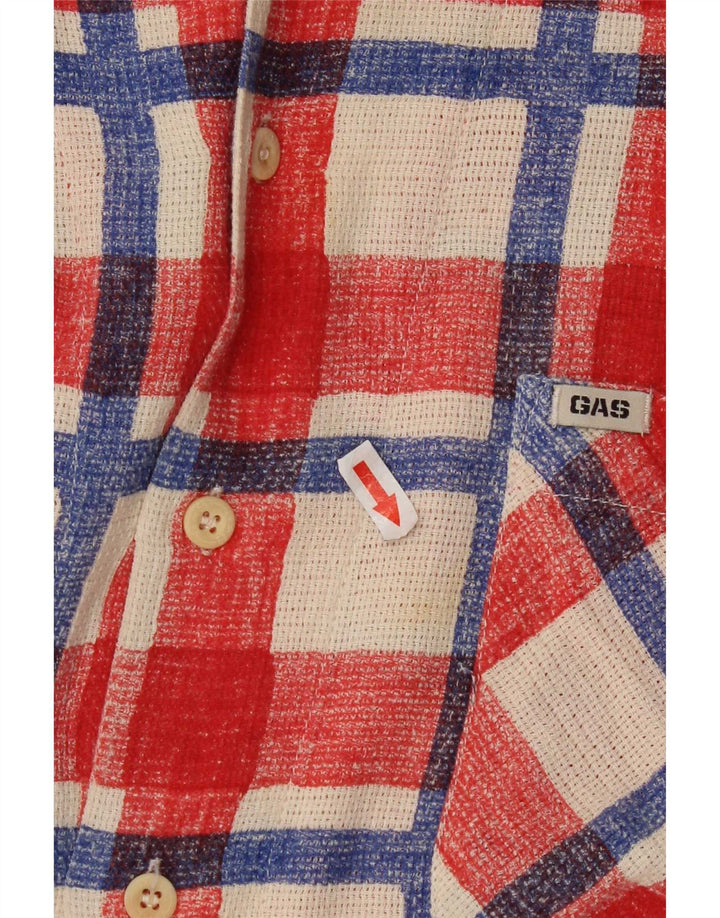 Camisa masculina Gas XL algodão xadrez vermelho