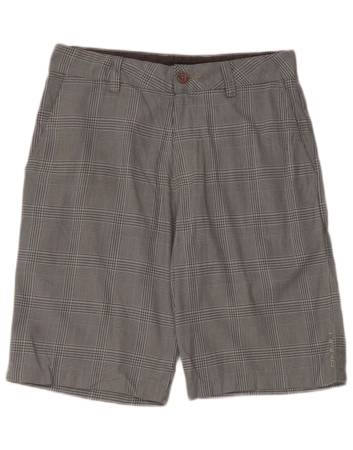 Shorts Chino feminino O'Neill W30 poliéster xadrez cinza médio