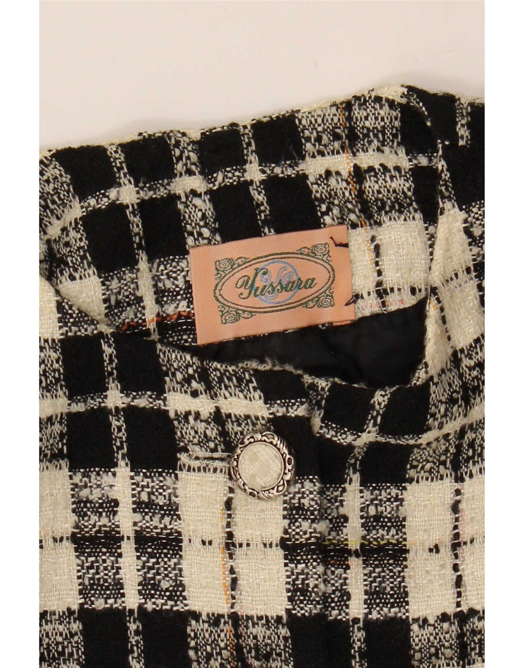 Vintage Womens 6 Button Blazer Jacket UK 10 Small Black Plaid