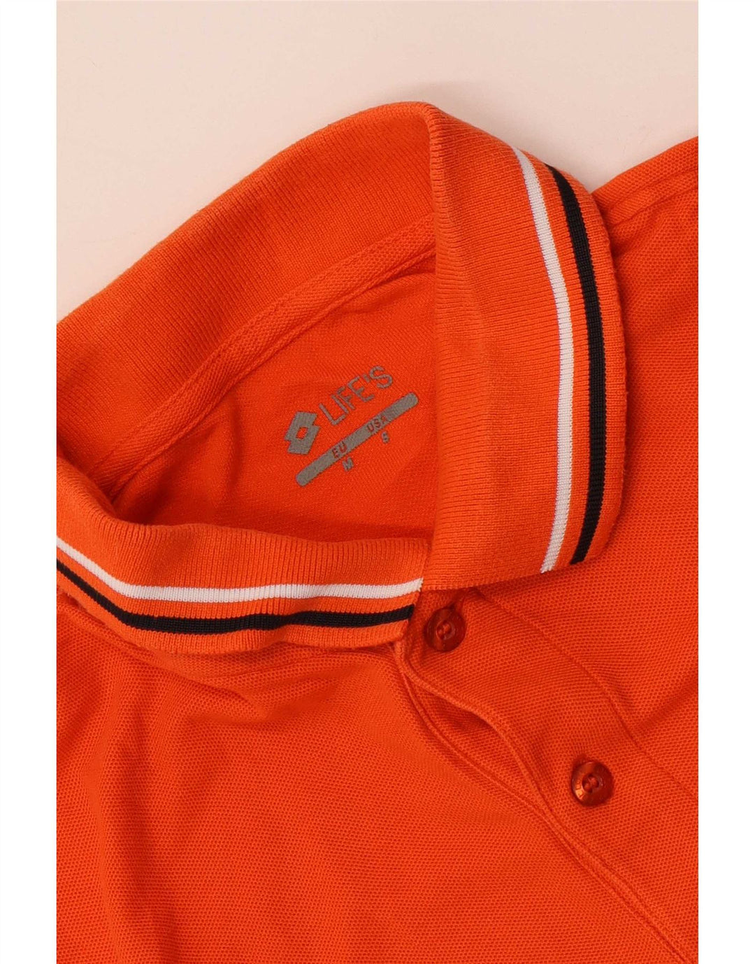 Camisa polo masculina Lotto média laranja listrada