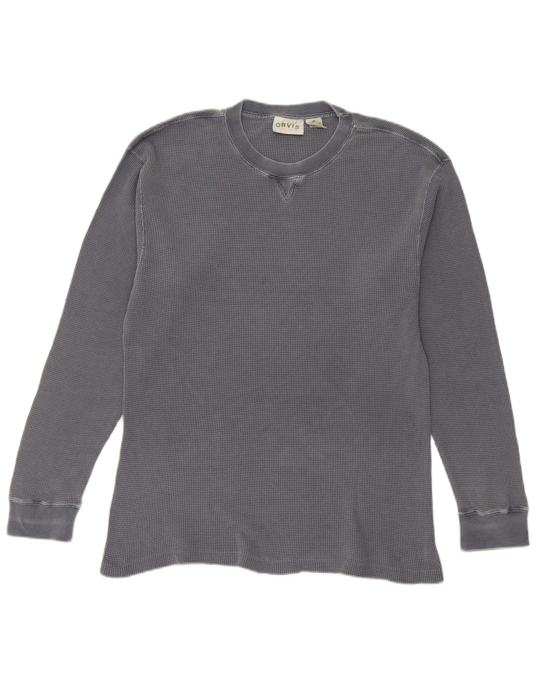 Orvis Mens Top Manga Longa Algodão Cinza Médio