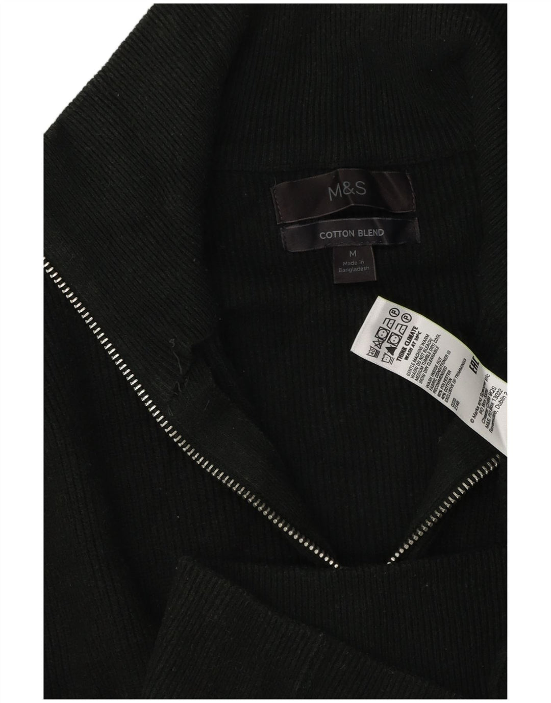 Suéter cardigã masculino Marks & Spencer algodão verde médio