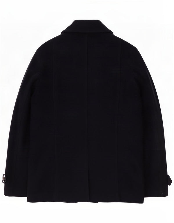 Roy Rogers Mens Pea Coat IT 50 Grande Lã Azul Marinho