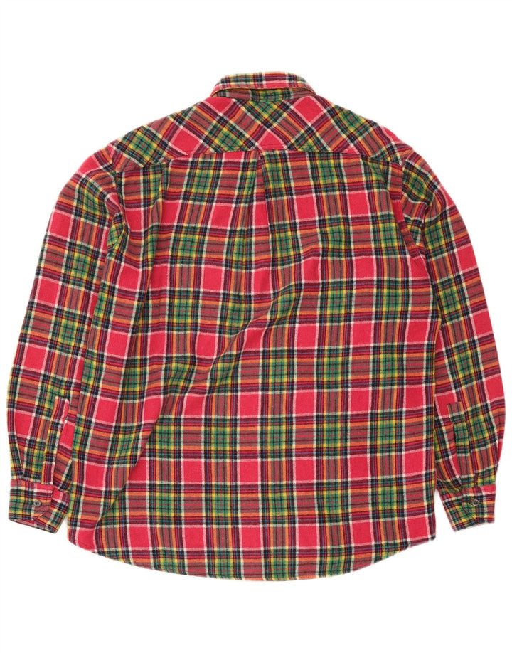 Camisa masculina de flanela Azzurra grande poliéster xadrez rosa