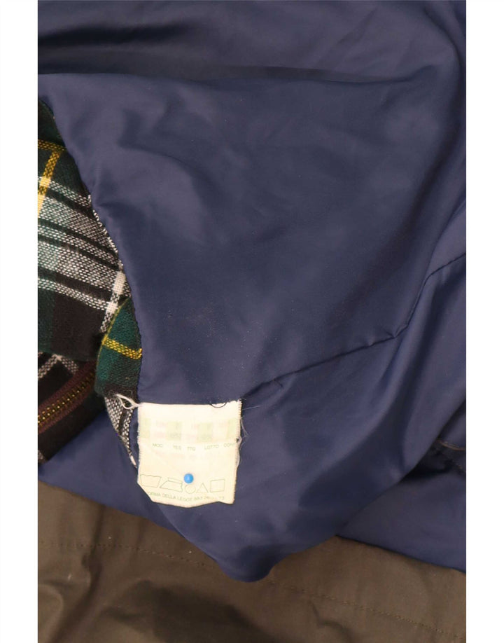 Jaqueta masculina de algodão encerado Brugi UK 40 grande bloco colorido cáqui
