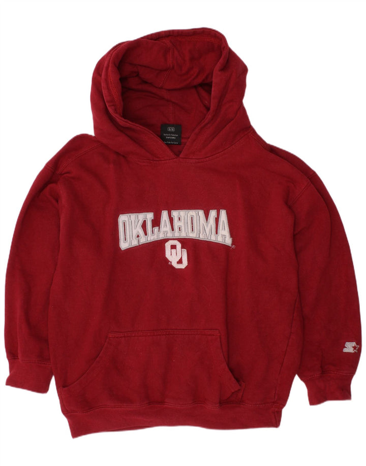 Jumper com capuz gráfico STARTER Boys Oklahoma 8-9 anos algodão vermelho