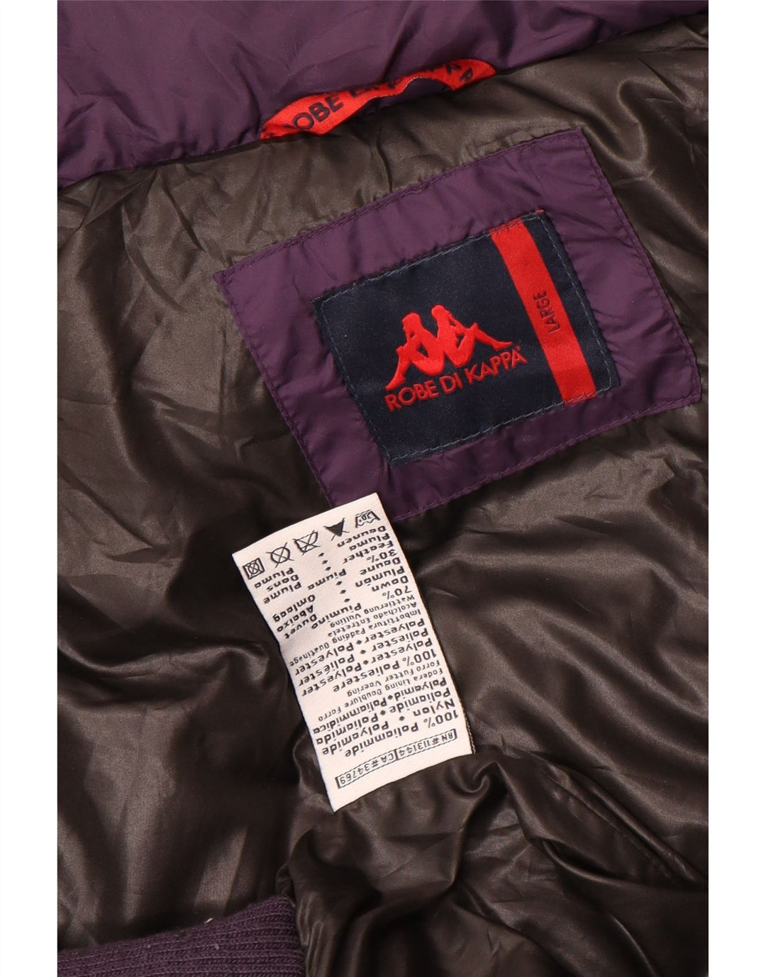 Jaqueta acolchoada masculina Kappa UK 38 grande roxo nylon