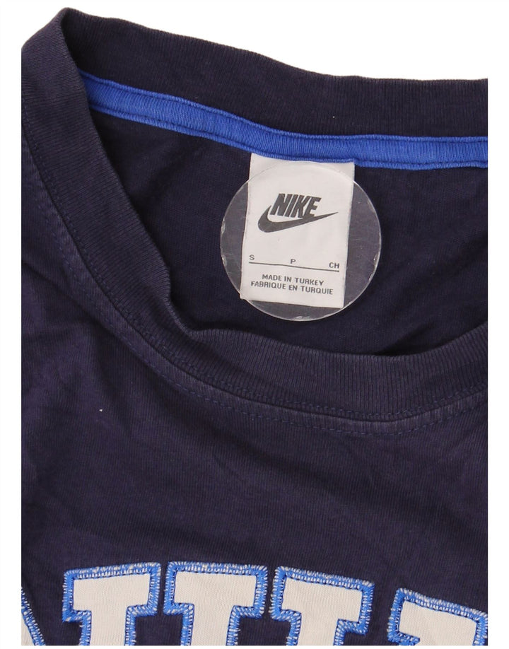 Camiseta gráfica masculina NIKE Top pequeno azul marinho