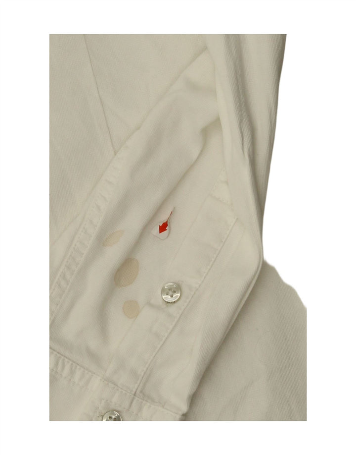 VINTAGE Mens Slim Shirt 2XL White Cotton Vintage Vintage and Second-Hand Vintage from Messina Hembry 