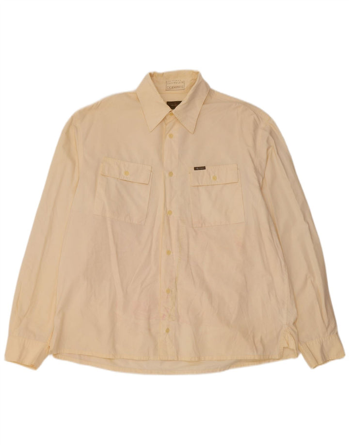 Camisa masculina CALVIN KLEIN grande algodão amarelo