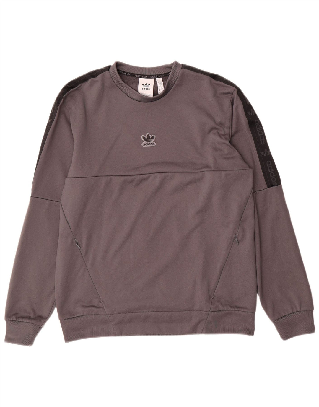 Adidas masculino gráfico moletom jumper médio cinza colorblock poliéster