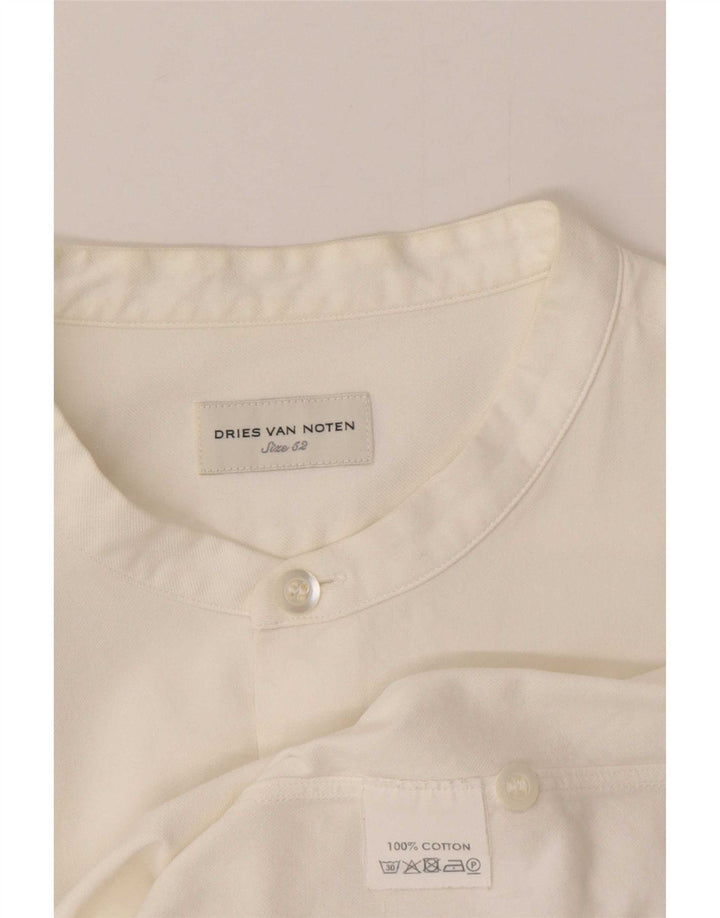 Camisa masculina Dries Van Noten IT 52 grande algodão branco