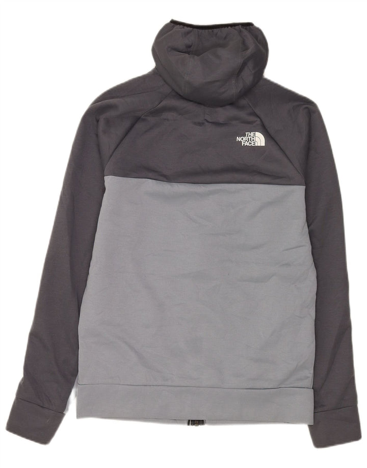 THE NORTH FACE Suéter masculino com capuz e zíper, pequeno, cinza, bloco colorido, poliéster